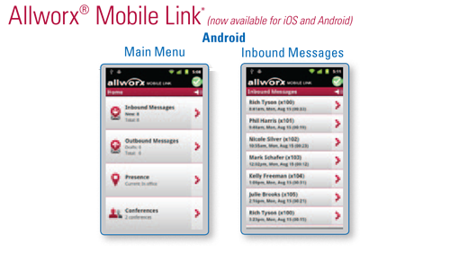 android mobile link bnworx voip software knoxville allworx partner